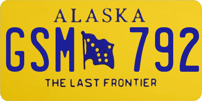 AK license plate GSM792