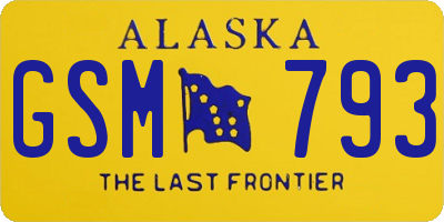 AK license plate GSM793