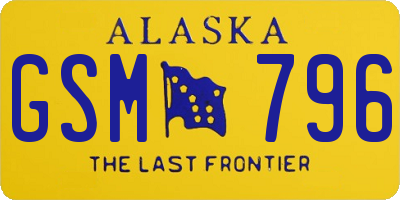 AK license plate GSM796