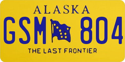 AK license plate GSM804