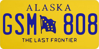 AK license plate GSM808