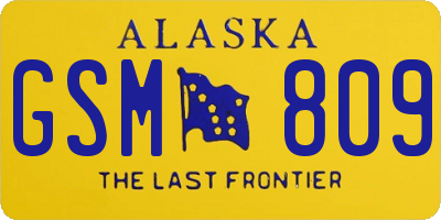 AK license plate GSM809