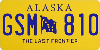 AK license plate GSM810