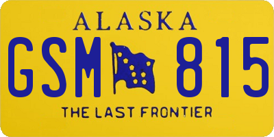 AK license plate GSM815