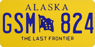 AK license plate GSM824