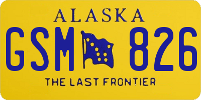 AK license plate GSM826