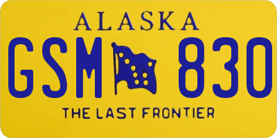 AK license plate GSM830