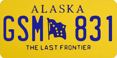 AK license plate GSM831