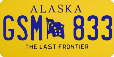 AK license plate GSM833