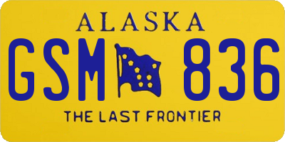 AK license plate GSM836