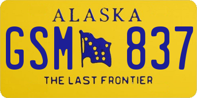 AK license plate GSM837