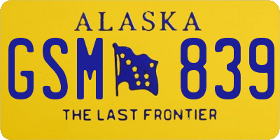 AK license plate GSM839