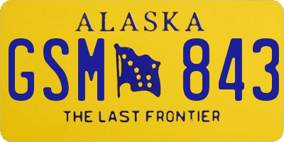 AK license plate GSM843