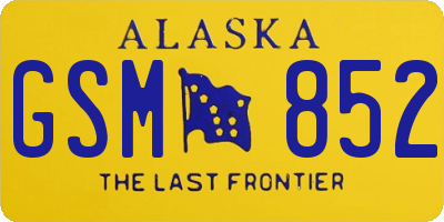 AK license plate GSM852