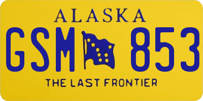 AK license plate GSM853