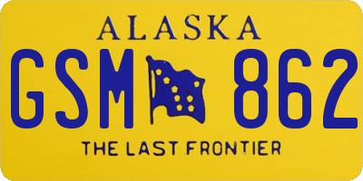 AK license plate GSM862