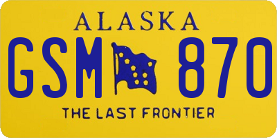 AK license plate GSM870