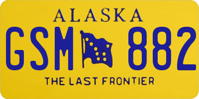 AK license plate GSM882