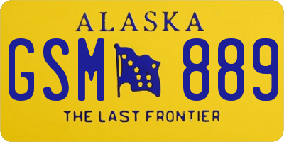 AK license plate GSM889