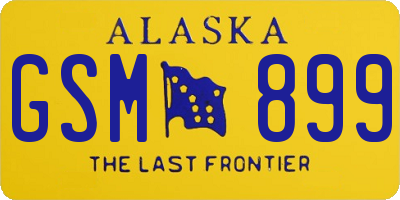 AK license plate GSM899