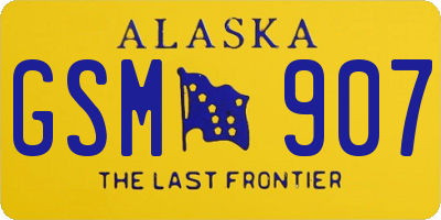 AK license plate GSM907