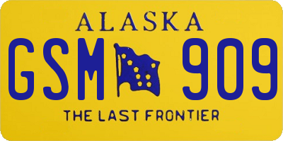 AK license plate GSM909