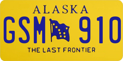 AK license plate GSM910