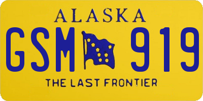 AK license plate GSM919