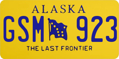 AK license plate GSM923