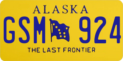 AK license plate GSM924