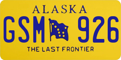 AK license plate GSM926