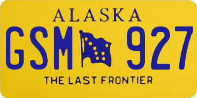 AK license plate GSM927
