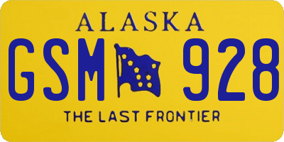 AK license plate GSM928