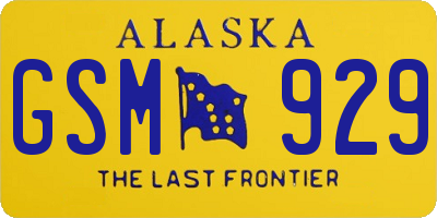 AK license plate GSM929
