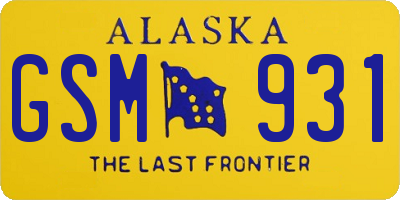 AK license plate GSM931