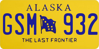 AK license plate GSM932