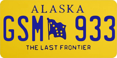 AK license plate GSM933