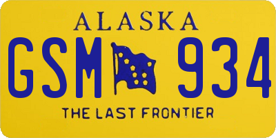AK license plate GSM934