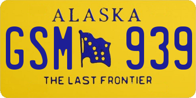 AK license plate GSM939