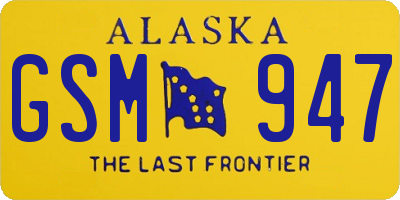 AK license plate GSM947