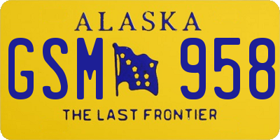 AK license plate GSM958