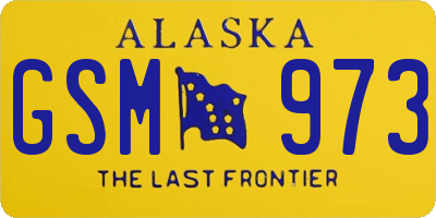 AK license plate GSM973