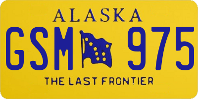 AK license plate GSM975