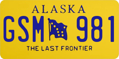 AK license plate GSM981