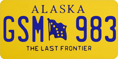 AK license plate GSM983