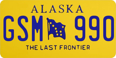 AK license plate GSM990