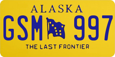 AK license plate GSM997