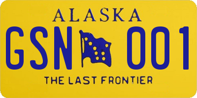 AK license plate GSN001