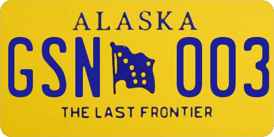 AK license plate GSN003