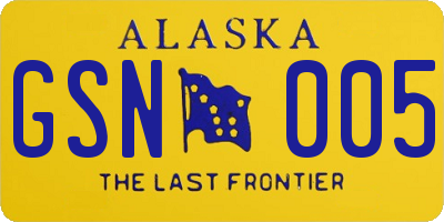 AK license plate GSN005